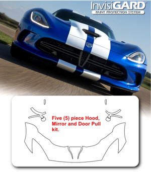Dodge SRT Viper GTS (2013-2017) InvisiGARD Paint Protection Front Bumper Kit - 5pc