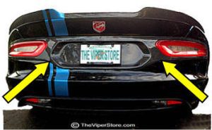 Dodge SRT Viper (2013-2017) Rear Bumper Tail Light Surround Panel - 100% ALL Carbon Fiber