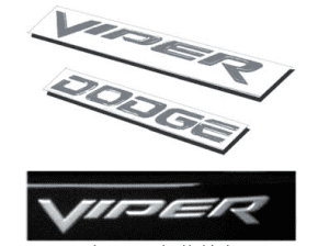 Dodge Viper SRT-10 (2003-2017) Raised SILVER Vinyl Bumper Emblems