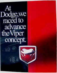 Dodge Viper GTSR Official Advanced Concept Brochure