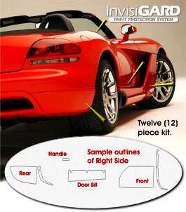 Dodge Viper SRT-10 (2003-2010) Invisible Wheel Well and Door Sill Paint Protection Kit - 12pc