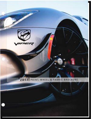Dodge Viper 2017 Sales Brochure - Paint - Wheels - Fabric