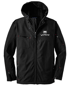 Men's Dodge® Viper Fangs Hooded Softshell Jacket - Black