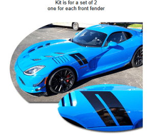 Dodge SRT Viper GTS & SRT (2013–2017) Le Mans Style Hash Mark Kit – Set of 2 (Opaque Colors, One for Each Fender)