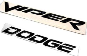 Dodge Viper SRT-10 (2003-10) Raised BLACK Vinyl Bumper Emblems