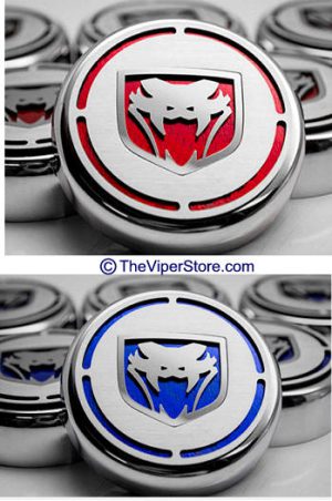 Dodge Viper SRT-10  Universal Chrome Metal Cap Covers with Cut out Viper Head - Set of 5