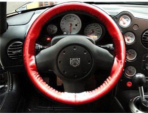 Dodge Viper SRT-10 (2003-2010) Genuine Leather Steering Wheel Skin (One Color)