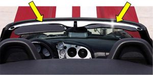 Dodge VIPER SRT-10 (2003-2010) Convertible Overhead Windshield Caps Set of 2 Fits Convertible only