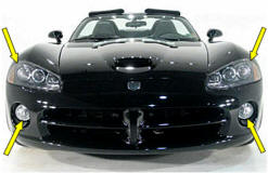 Viper SRT/10 (2003-2010) Head & Fog light Lens Vinyl Pre-cut Overlays – Clear  4-PC Set