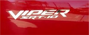 Dodge Viper SRT-10 (2003-10) Stainless Steel "FENDER" Emblems (set of 2)