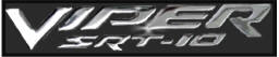 Dodge Viper SRT-10 Fender Raised Chrome Vinyl 'VIPER SRT-10' Emblems set one for each Fender (set of 2)