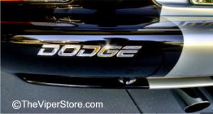 Dodge Viper RT/10 Raised Chrome Vinyl "VIPER RT-10" & "DODGE" Emblems for Bumper for Bumper emblems replacement.