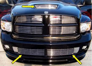 Dodge RAM SRT-10 (2004-2006) Hood Scoop Grille - Matches Stock Center FACTORY Grille - 1 pc