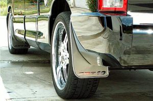 Dodge RAM SRT10 Stainless Steel upgrade Mud Flaps / Splash Guards - set of 4 - Brushed or Polished Finish