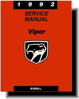 Dodge Viper RT-10 1992-1994 Original Factory Service Manual