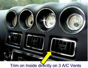Dodge Viper Gen 1 & 2  Center A/C Vent Inset Trims - 3pc