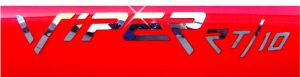 Dodge Viper GTS Raised Polished Stainless Steel "VIPER GTS"  Emblem for each Fender