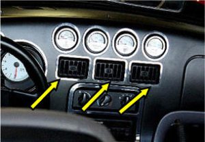 Dodge Viper Gen 1 & 2  Stainless Steel A/C Vents Center Dash Polished Outer Trim Rings (Set of 3)