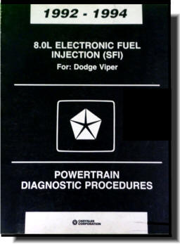 Dodge Viper RT-10 (1992-94) Original Factory POWERTRAIN Diagnostic Procedures Manual