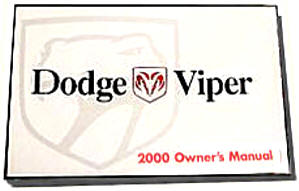 1998-2002 Dodge Viper RT/10 & GTS New Owners Manual