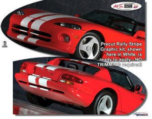 Dodge Viper RT/10 Convertible (1997-2002) Double Stripe Kit 7 (8" stripes)