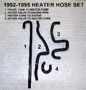 Dodge Viper (1992-1995, Late 1995-1996 RT/10) Silicone heavy duty Heater Hose set