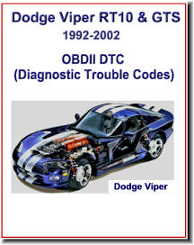 Dodge Viper RT-10 & GTS  OBII Codes Guide