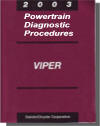 Dodge Viper SRT-10 Convertible 2003 Factory Service Manual Diagnostic Set of 3 The one and Only bible of 03 Viper Diagnostics