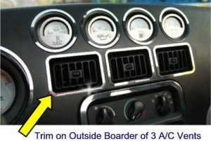 Dodge Viper Gen 1 & 2  Stainless Steel A/C Vents Center Dash Polished Trim Rings (Set of 3)