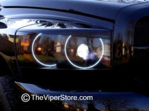 Dodge RAM 2004-2005 Halo Head Light & Fog Light  Accents "Snake-eyes"   White or Color Shift