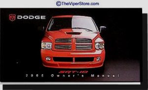 Dodge RAM SRT-10 Original Factory OEM Owners Manual 2005
