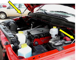 Dodge RAM SRT-10 Upgrade Hood Lift Arms -set of 2.