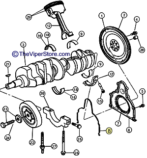 Dodge RAM SRT10 (2004-2006) Factory OEM REAR Oil Seal Retainer Gasket
