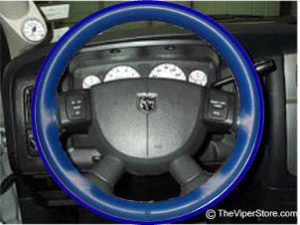 Dodge RAM SRT-10 (2004–2006) Genuine Leather Steering Wheel Skin – One Color.