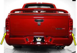 Dodge RAM SRT10 (2006) Tail light Lens vinyl Overlay Clear  or  Dark Tint  2-PC Set